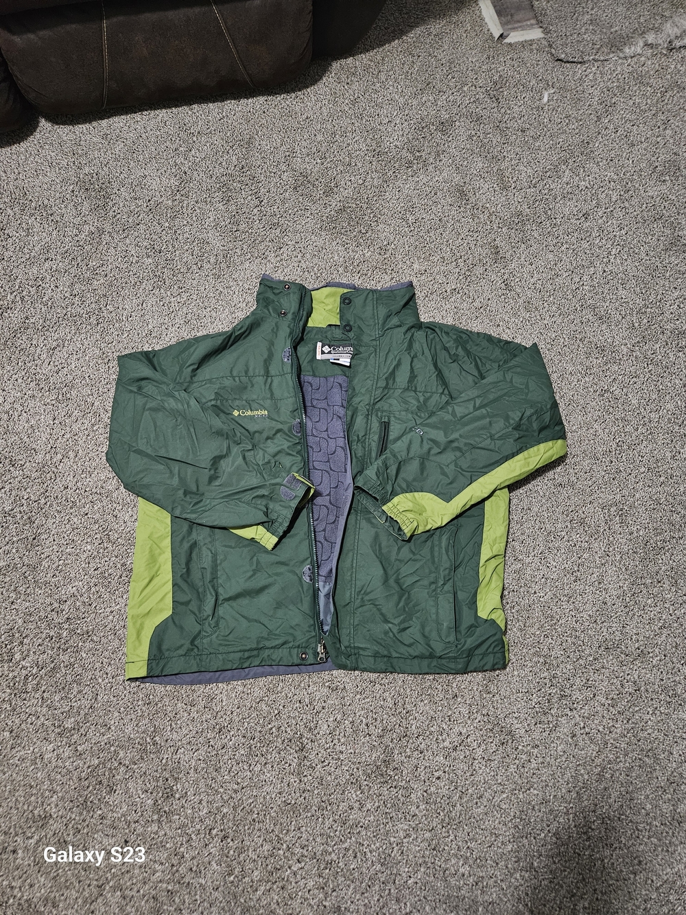 Columbia Green and Lime Windbreaker Jacket